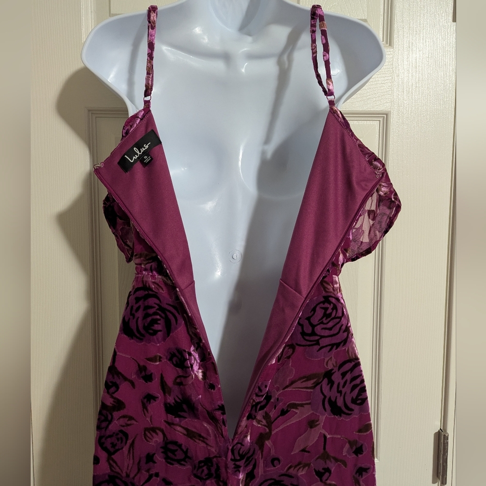 Lulu's Fuchsia Floral Off-Shoulder Midi Dress - Picture 9 of 9